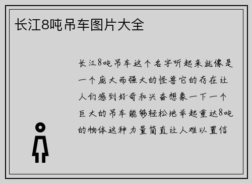 长江8吨吊车图片大全